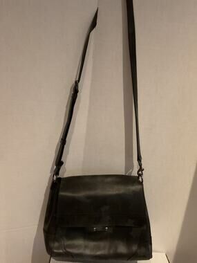 Frye - Charlie - Black Camouflage Leather Fold-over Messenger Bag